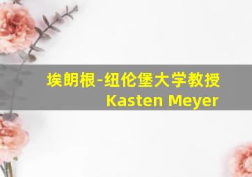 埃朗根-纽伦堡大学教授Kasten Meyer